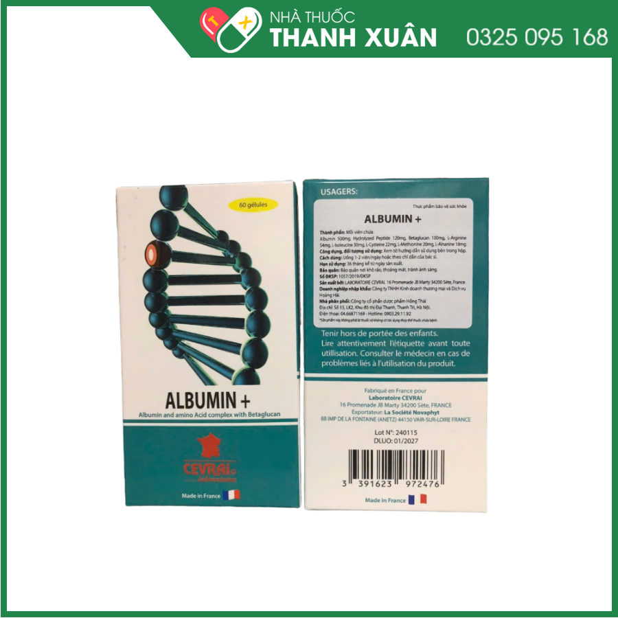 Viên uống Albumin + giúp bổ sung albumin và một số acid amin cần thiết cho cơ thể